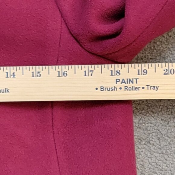 Lands' End Burgundy Wool Cashmere Blend Short Coat Jacket - 6P - Picture 7 of 14